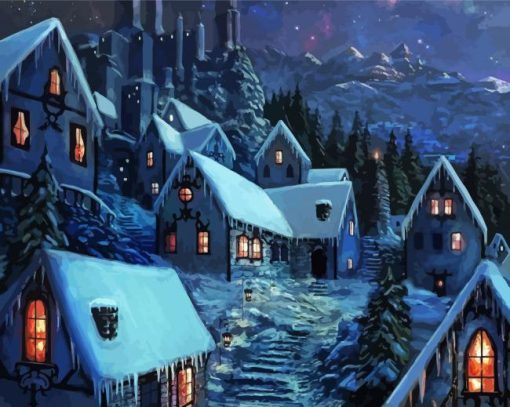 Winter Village Artwork paint by number