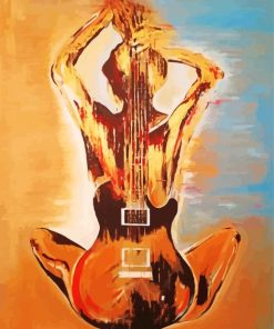 Woman Guitar Art paint by number