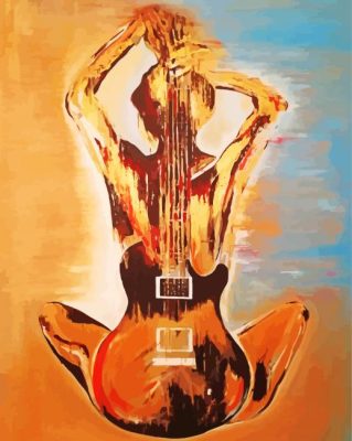 Woman Guitar Art paint by number