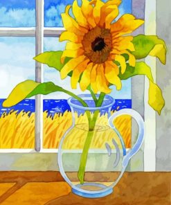 Aesthetic Beach Sunflower Paint by number