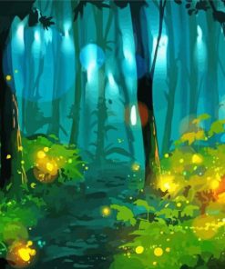 Aesthetic Firefly Forest paint by number