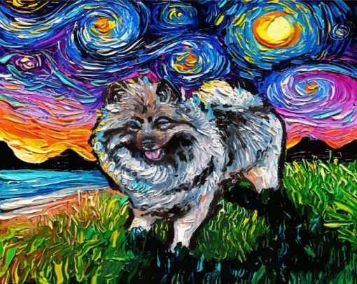 Aesthetic Keeshond Dog Paint by number