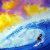 Aesthetic Surfing Waves Illustration paint by number