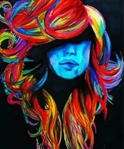 Aesthetic Colourful Hair paint by number