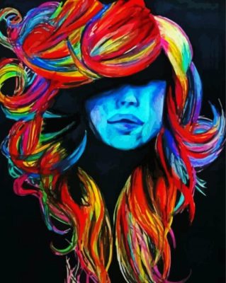 Aesthetic Colourful Hair paint by number