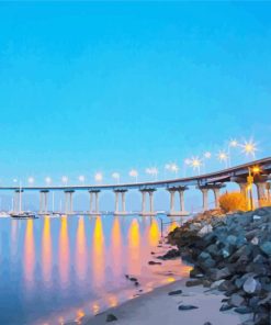 Aesthetic San Diego Coronado Bridge paint by number
