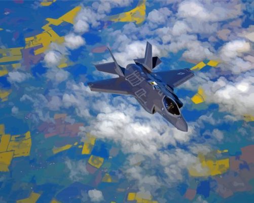 Aircraft F35 Jet paint by number