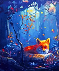 Animal Fox In Forest Art paint by number