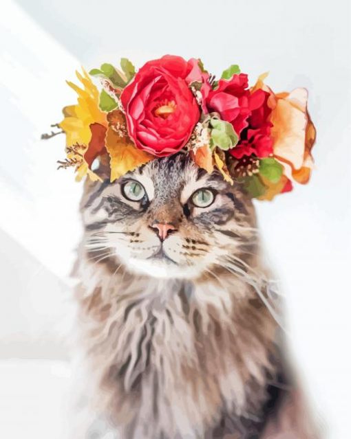 Animals With Flower Crowns paint by number