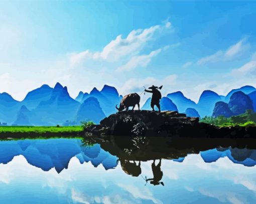 Beautiful Guilin Mountains Paint by number