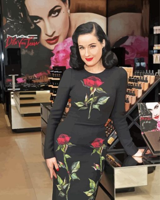 Beautiful Dita Von Teese paint by number