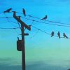 Birds On A Line Art paint by number