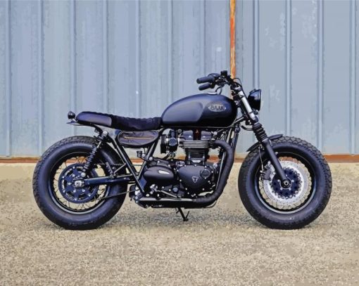 Black Triumph Bonneville paint by number