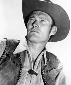 Black And White Chuck Connors Actor paint by number