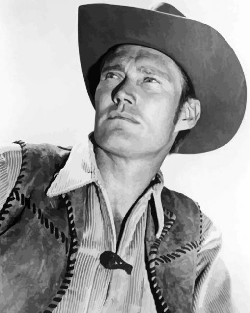 Black And White Chuck Connors Actor paint by number