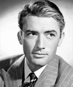 Black And White Gregory Peck paint by number