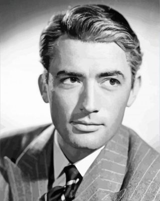 Black And White Gregory Peck paint by number