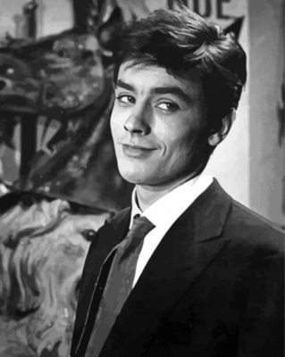 Black And White Alain Delon paint by number