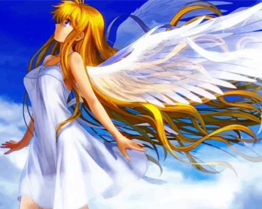Blonde Anime Angel Paint by number