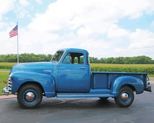 Blue 1953 GMC Ton Truck paint by number