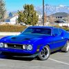 Blue 1973 Mustang Art paint by number