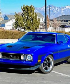 Blue 1973 Mustang Art paint by number