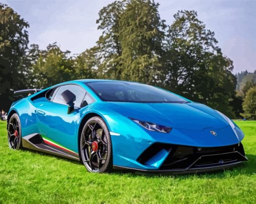 Blue Lambo Huracan Car paint by number