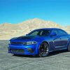 Blue Dodge Charger paint by number
