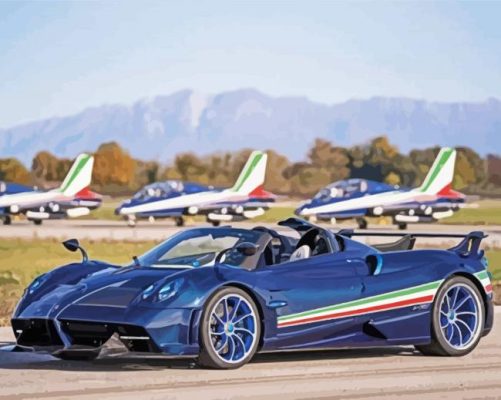 Blue Pagani Huayra paint by number