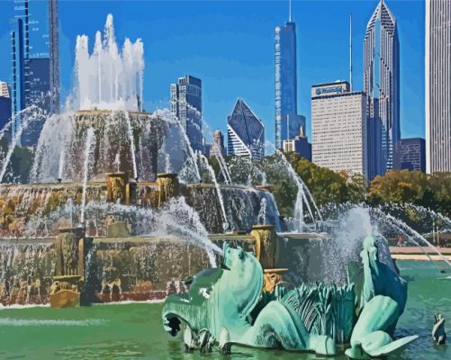 Buckingham Fountain paint by number