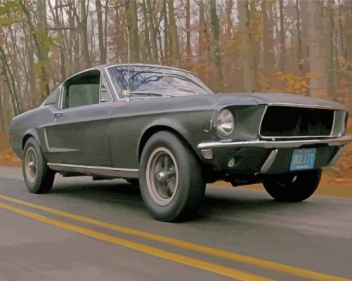 Bullitt Mustang Car paint by number