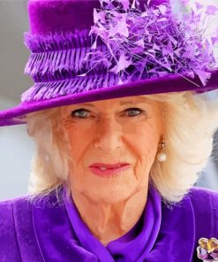 Camilla Parker Bowles In Purple paint by number