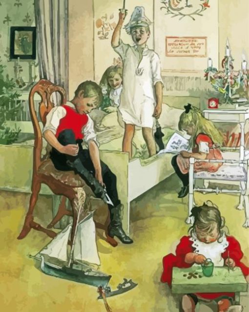 Carl larsson Christmas Morning paint by number