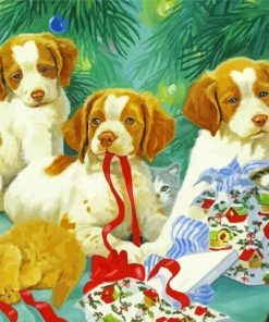 Christmas Dogs And Kittens paint by number