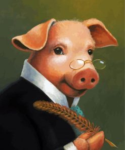 Classy Pig Wearing Suit paint by number