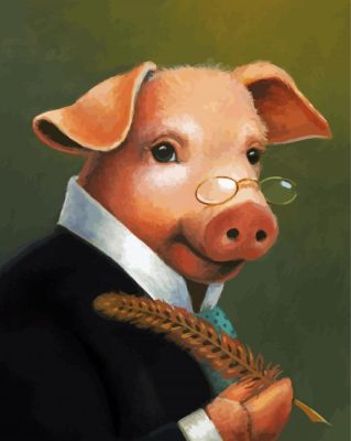 Classy Pig Wearing Suit paint by number