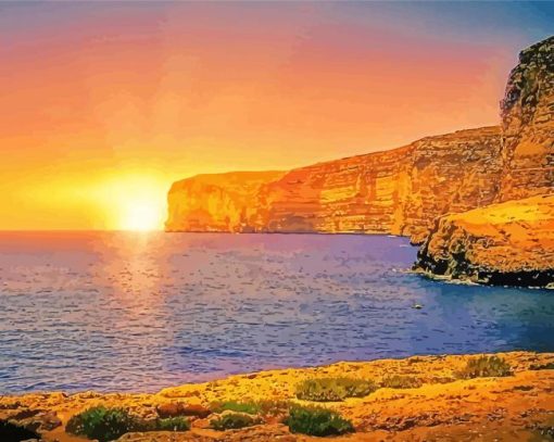 Comino At Sunset paint by number