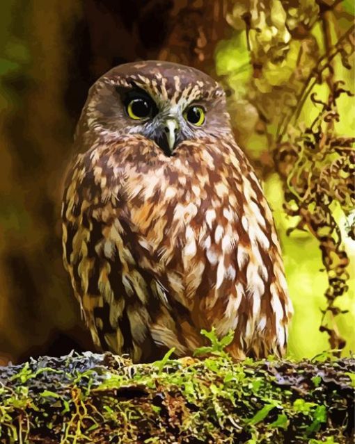 Cool Morepork paint by number