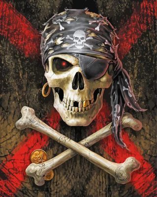 Cool Pirate Skull paint by number