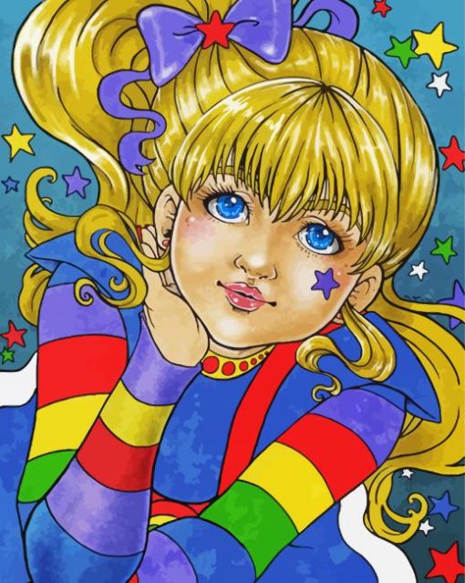 Cute Rainbow Brite paint by number