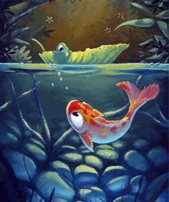 Cute Fish Under Water paint by number