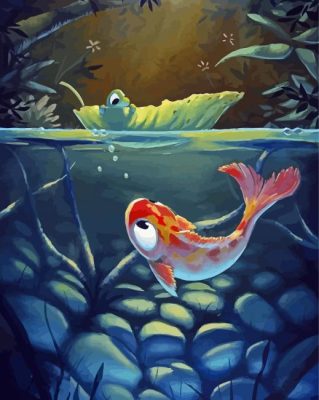 Cute Fish Under Water paint by number