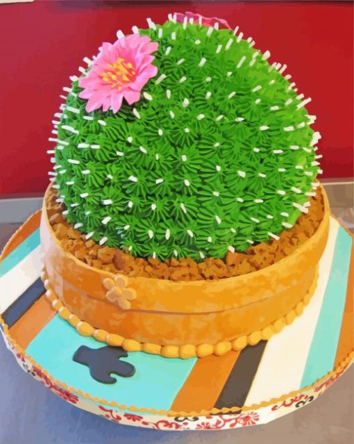Delicious Cactus Dessert Paint by number