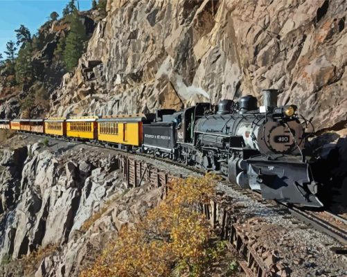 Durango Silverton Train paint by number