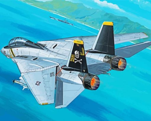 F14 Plane Illustration paint by number