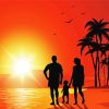 Family Beach Silhouette paint by number