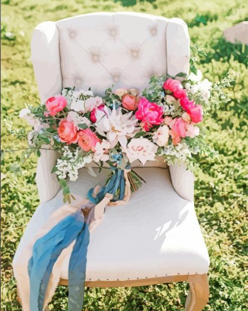 Flowers On The Chair paint by number