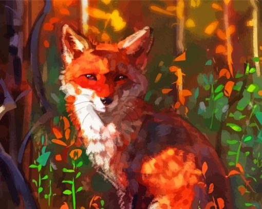 Fox Watercolor paint by number