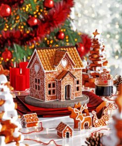 Gingerbread House Christmas paint by number