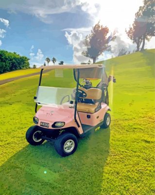 Golf Cart On Grass paint by number